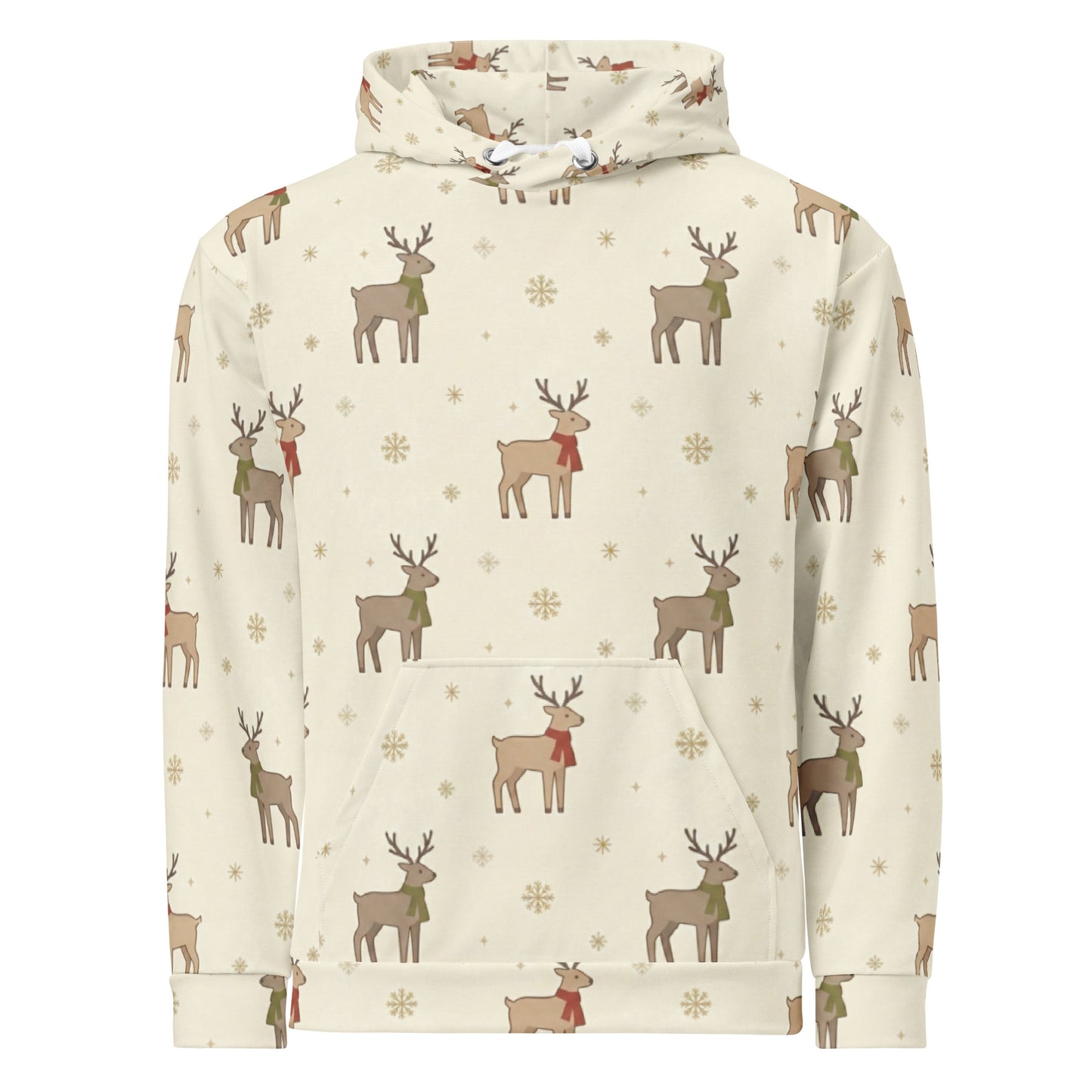 Christmas Kawaii Reindeer Hoodie – Unisex Cozy Holiday Hoodie